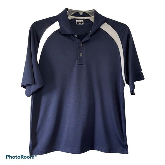 Slazenger Navy and White Performance Golf Shirt - Picture 1 of 9